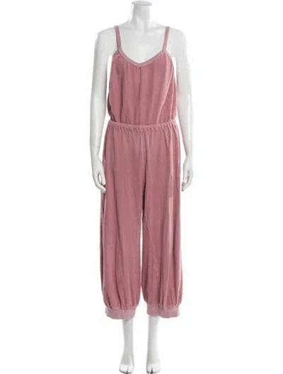 Pre-owned Suzie Kondi Scoop Neck Jumpsuit In Pink