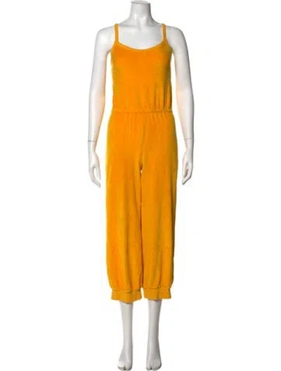 Pre-owned Suzie Kondi Scoop Neck Jumpsuit In Yellow