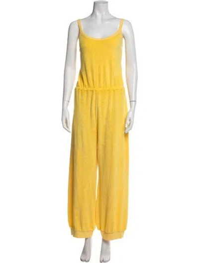 Pre-owned Suzie Kondi Scoop Neck Jumpsuit In Yellow