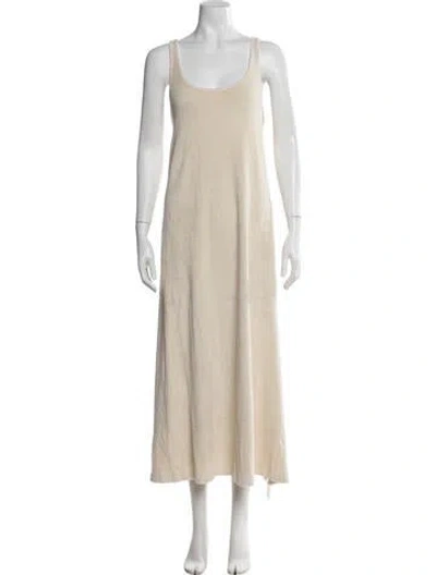 Pre-owned Suzie Kondi Scoop Neck Long Dress W/ Tags In Neutrals