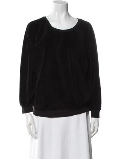 Pre-owned Suzie Kondi Scoop Neck Long Sleeve Blouse In Black