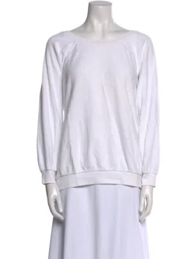 Pre-owned Suzie Kondi Scoop Neck Long Sleeve Sweatshirt In Neutral