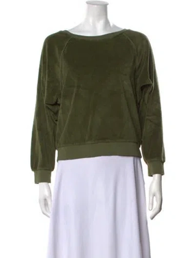 Pre-owned Suzie Kondi Scoop Neck Long Sleeve Sweatshirt W/ Tags In Green