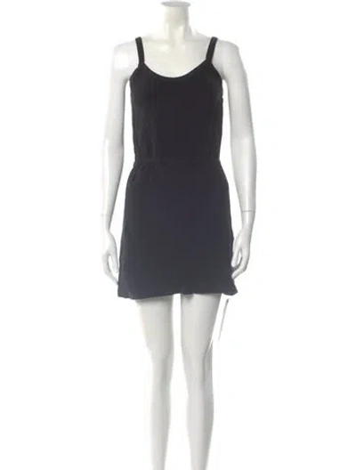 Pre-owned Suzie Kondi Scoop Neck Mini Dress In Black