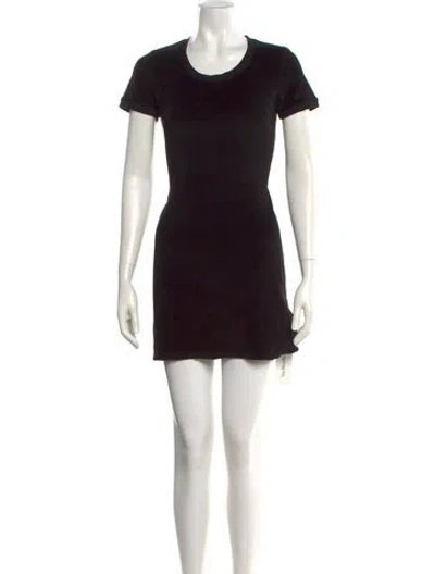 Pre-owned Suzie Kondi Scoop Neck Mini Dress In Black