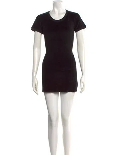 Pre-owned Suzie Kondi Scoop Neck Mini Dress In Black