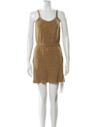 Pre-owned Suzie Kondi Scoop Neck Mini Dress W/ Tags In Brown