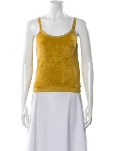 Pre-owned Suzie Kondi Scoop Neck Sleeveless Top In Yellow