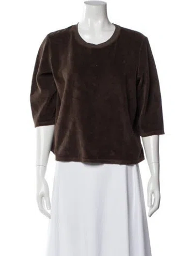 Pre-owned Suzie Kondi Scoop Neck Sweater In Brown