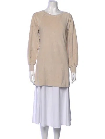 Pre-owned Suzie Kondi Scoop Neck Sweater In Neutral