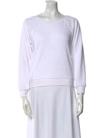 Pre-owned Suzie Kondi Scoop Neck Sweater In White