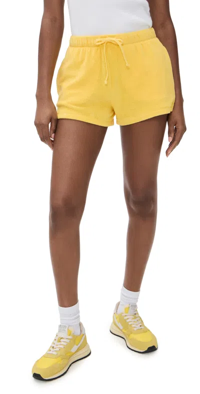 Suzie Kondi Shallis Cotton-blend Terry Shorts In Canary