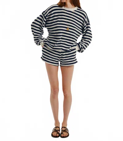 Suzie Kondi Shallis Terry Short In Navy/white In Gray