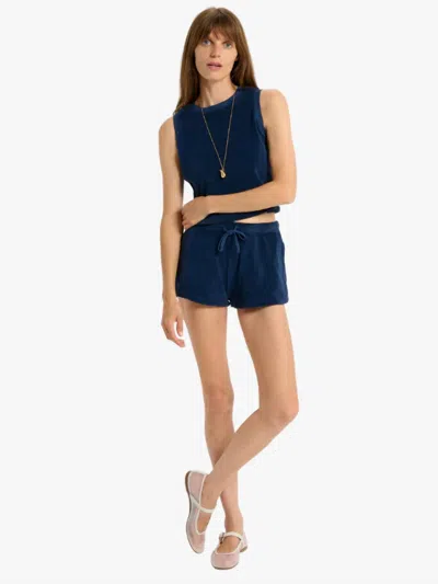 Suzie Kondi Hera Terry Bloomers Short In Navy In Blue