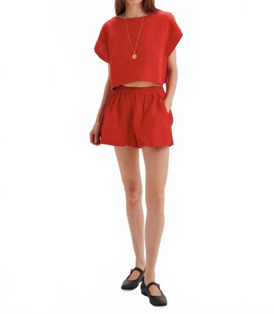 Suzie Kondi Shkip Pull On Shorts In Cherry In Red