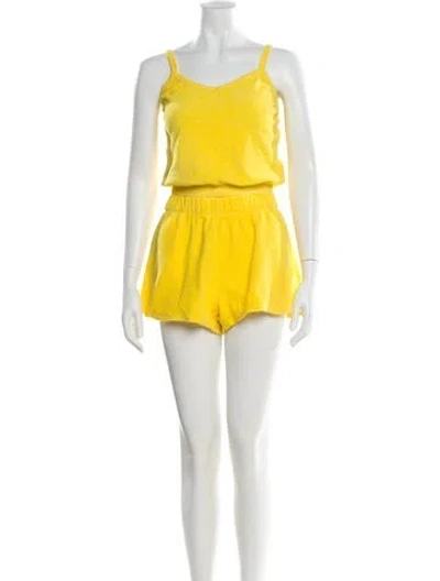 Pre-owned Suzie Kondi Short Set In Yellow