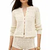 Suzie Kondi Sidali Long Sleeve Cardigan In Ecru In White