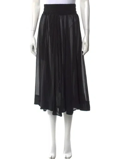 Pre-owned Suzie Kondi Silk Midi Length Skirt W/ Tags In Black