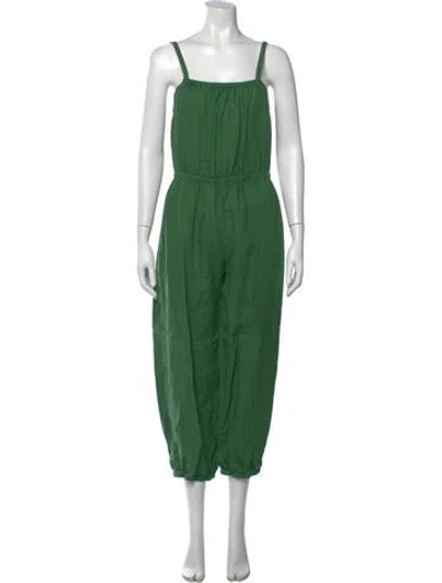 Pre-owned Suzie Kondi Square Neckline Jumpsuit In Green
