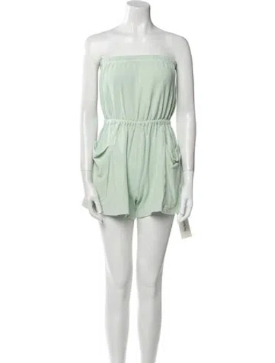 Pre-owned Suzie Kondi Strapless Romper In Green