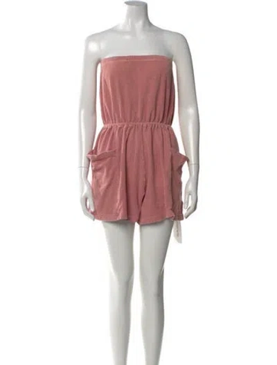 Pre-owned Suzie Kondi Strapless Romper In Pink