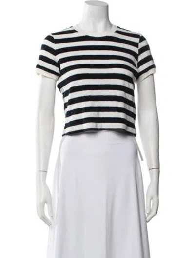Pre-owned Suzie Kondi Striped Crew Neck Sweater In Blue