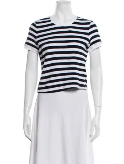 Pre-owned Suzie Kondi Striped Crew Neck T-shirt In Black