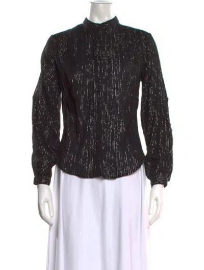 Pre-owned Suzie Kondi Striped Long Sleeve Top W/ Tags In Black