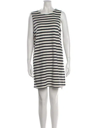 Pre-owned Suzie Kondi Striped Mini Dress W/ Tags In White