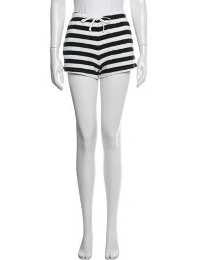 Pre-owned Suzie Kondi Striped Mini Shorts In White
