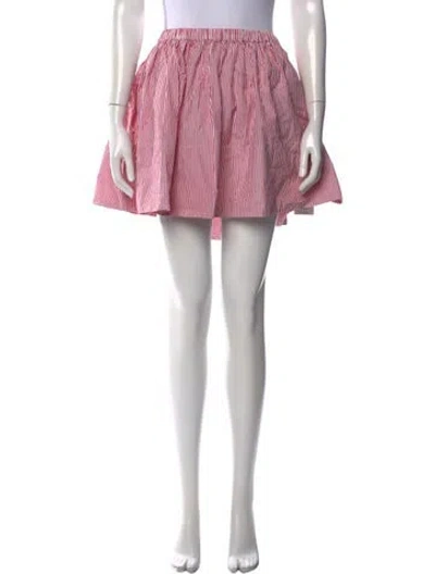 Pre-owned Suzie Kondi Striped Mini Skirt W/ Tags In Red