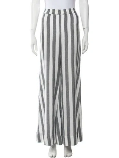Pre-owned Suzie Kondi Striped Wide Leg Pants W/ Tags In Silver