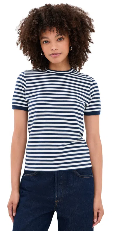 Suzie Kondi Symi Striped Cotton-jersey T-shirt In Blue