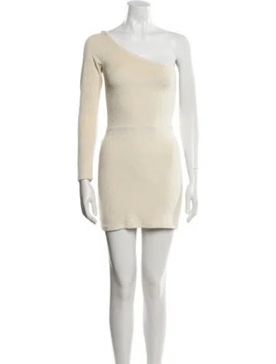 Pre-owned Suzie Kondi Terry Cloth Mini Dress In Neutral