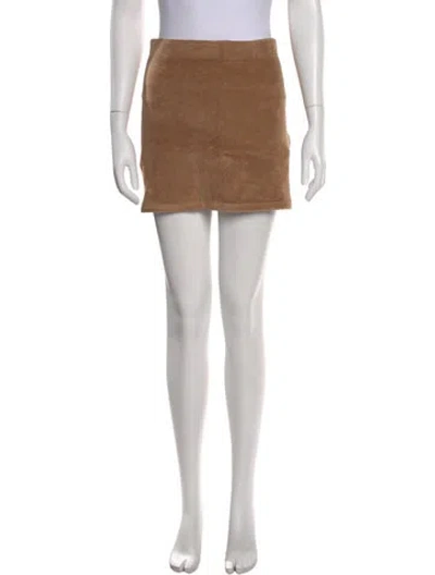 Pre-owned Suzie Kondi Terry Cloth Mini Skirt In Brown