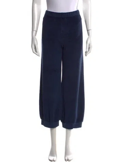 Pre-owned Suzie Kondi Terry Cloth Wide Leg Pants In Blue