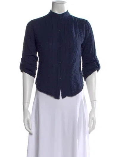 Pre-owned Suzie Kondi Three-quarter Sleeve Top In Blue