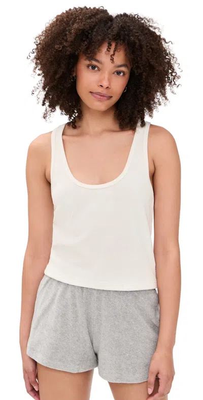 Suzie Kondi Tia Racerback Tank Top Ivory In White