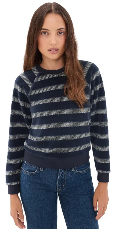 Suzie Kondi Tilos Striped Velour Sweatshirt In Multi