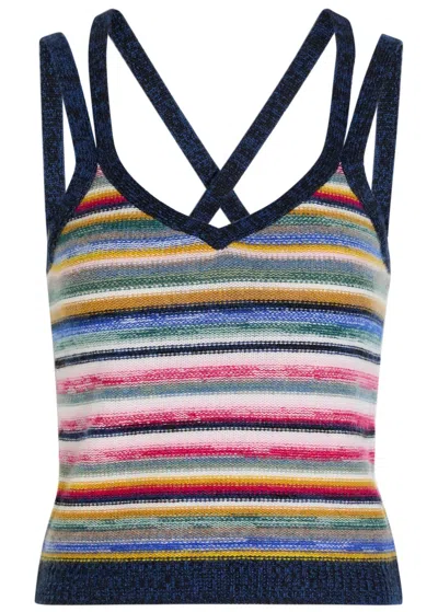 Suzie Kondi Toula Striped Cashmere Tank Top In Multi