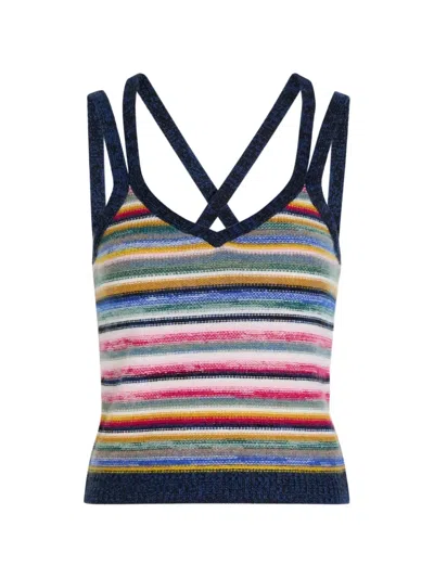Suzie Kondi Toula Striped Cashmere Tank Top In Multi