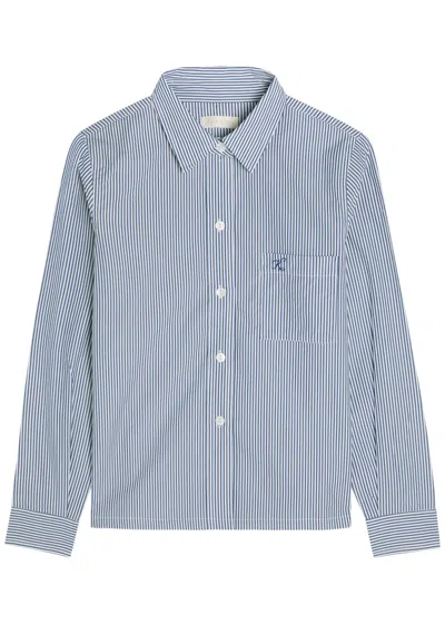 Suzie Kondi Vella Striped Cotton-poplin Shirt In Blue