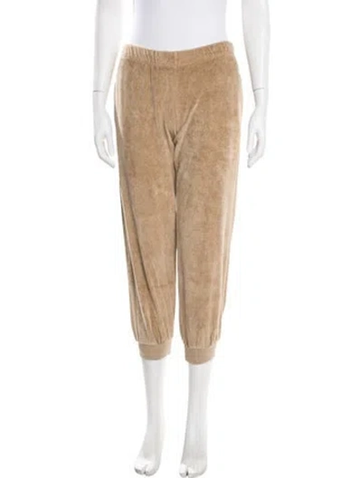 Pre-owned Suzie Kondi Velour Sweatpants In Neutral