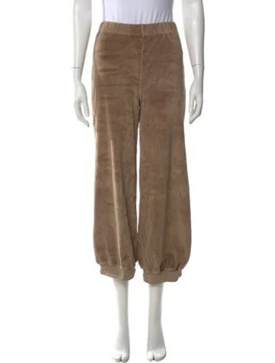 Pre-owned Suzie Kondi Velour Wide Leg Pants In Neutral