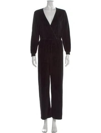 Pre-owned Suzie Kondi V-neck Jumpsuit In Black