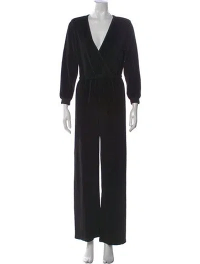 Pre-owned Suzie Kondi V-neck Jumpsuit In Black