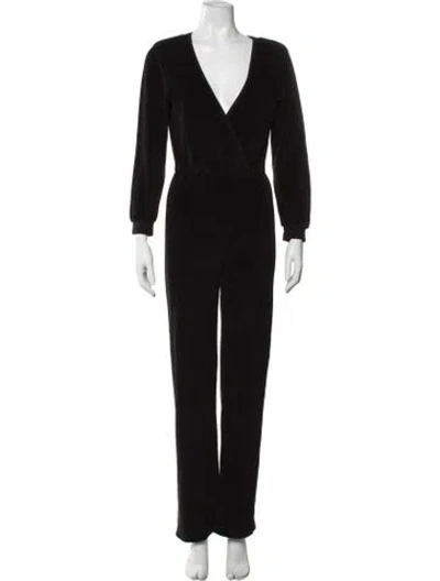 Pre-owned Suzie Kondi V-neck Jumpsuit In Black