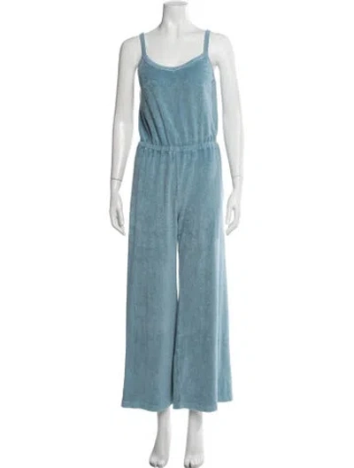 Pre-owned Suzie Kondi V-neck Jumpsuit In Blue