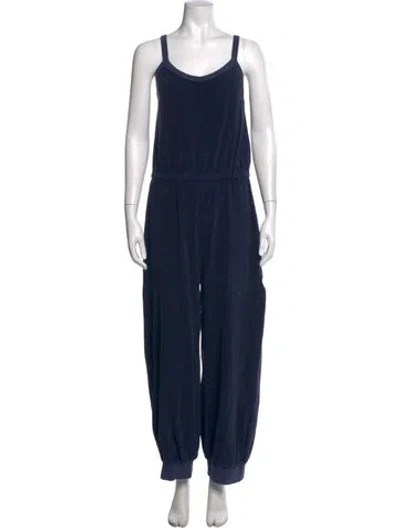 Pre-owned Suzie Kondi V-neck Jumpsuit In Blue