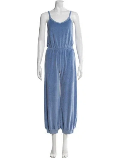Pre-owned Suzie Kondi V-neck Jumpsuit In Blue